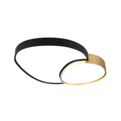 Plafondlamp Rise, zwart-goud, 77 x 63 cm, CCT, dimbaar