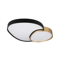 Plafondlamp Rise, zwart-goud, 77 x 63 cm, CCT, dimbaar