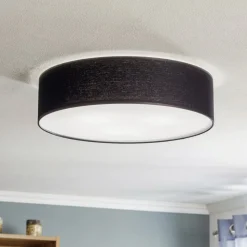 Plafondlamp Rondo, zwart, Ø 50 cm