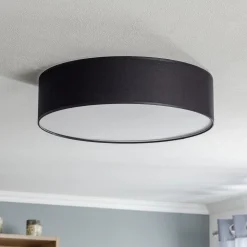 Plafondlamp Rondo, zwart, Ø 50 cm