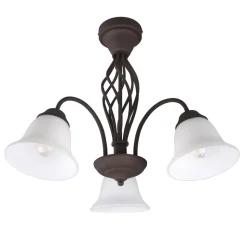 Plafondlamp Rustica, roestkleuren, 3-lamps