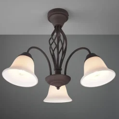 Plafondlamp Rustica, roestkleuren, 3-lamps