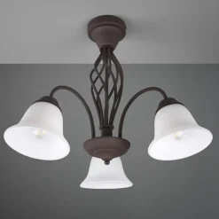 Plafondlamp Rustica, roestkleuren, 3-lamps