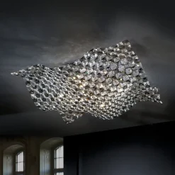 Plafondlamp Saten van kristal, 56 cm