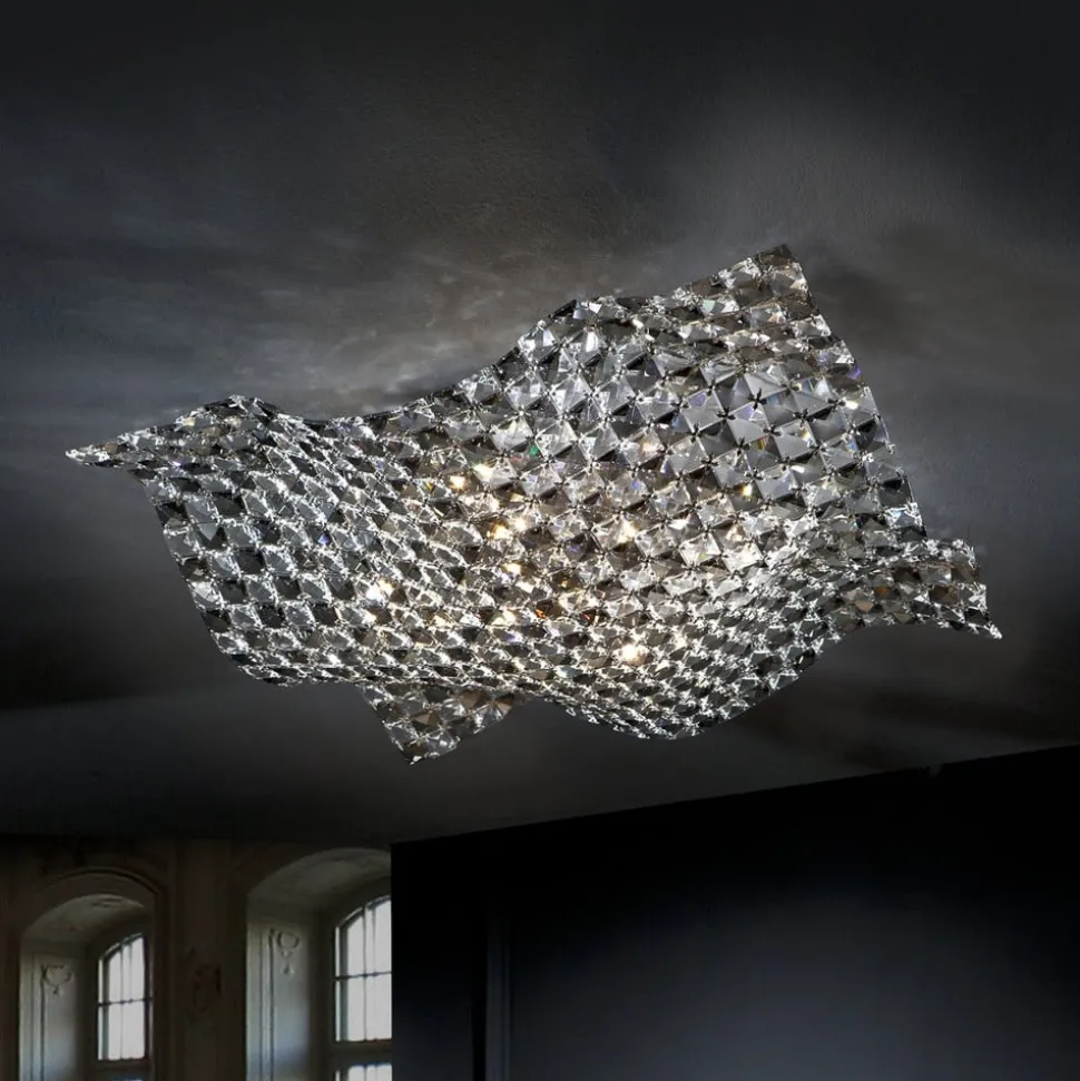 Plafondlamp Saten van kristal, 56 cm