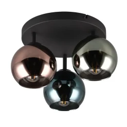 Plafondlamp Sheldon met drie glas-bolkappen