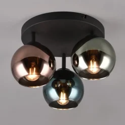 Plafondlamp Sheldon met drie glas-bolkappen