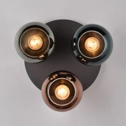 Plafondlamp Sheldon met drie glas-bolkappen