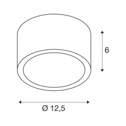 Plafondlamp SLV Rox, geborsteld aluminium, aluminium, Ø 12,5 cm