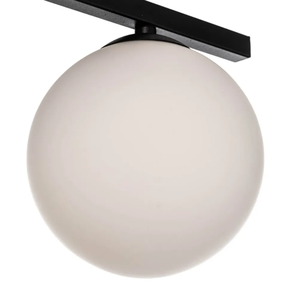 Plafondlamp Smart, zwart/opaal, 3-lamps