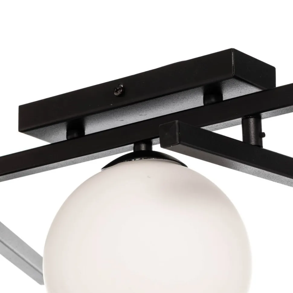 Plafondlamp Smart, zwart/opaal, 3-lamps