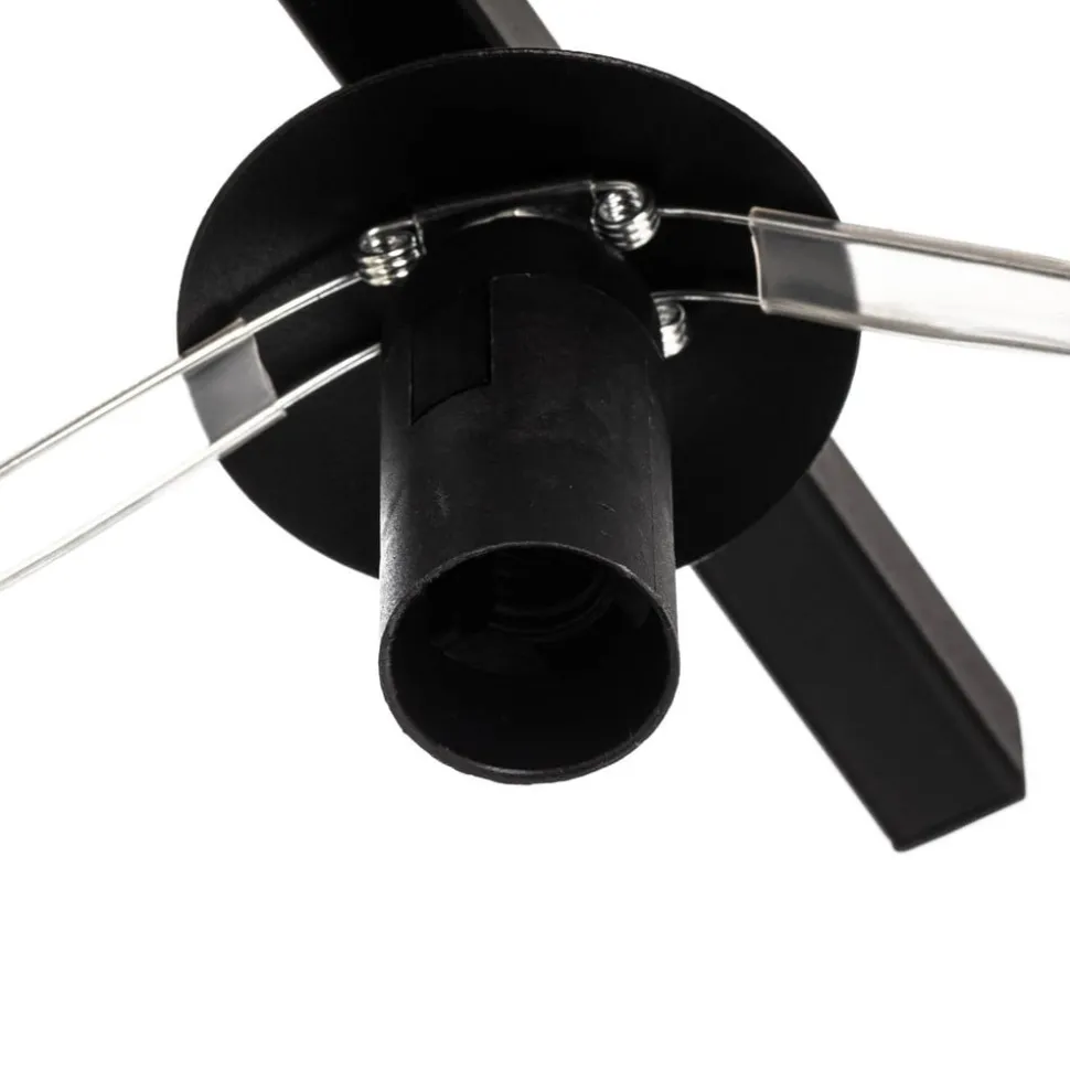 Plafondlamp Smart, zwart/opaal, 3-lamps