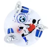 Plafondlamp Soccer, 3-lamps, blauw-wit
