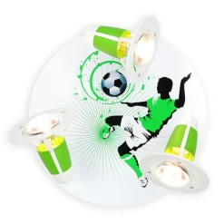 Plafondlamp Soccer, 3-lamps, groen-wit