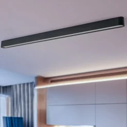 Plafondlamp Soft, 125 x 6 cm, grafiet, aluminium, G13