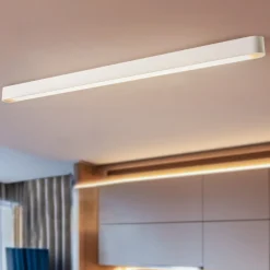 Plafondlamp Soft, 125 x 6 cm, wit, aluminium, G13