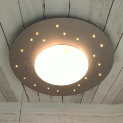 Plafondlamp Starlight met sterrenhemel, zilver