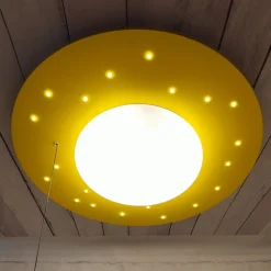 Plafondlamp Starlight met sterrenhemel, geel