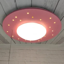 Plafondlamp Starlight met sterrenhemel, roze