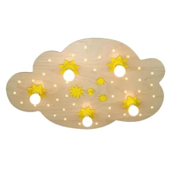 Plafondlamp Sterrenwolk, in beuken natuur, 75 cm
