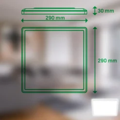 Plafondlamp Tava A, 29x29 cm, kunststof, wit