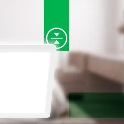 Plafondlamp Tava A, 29x29 cm, kunststof, wit