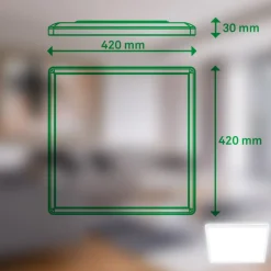 Plafondlamp Tava A, 42x42 cm, kunststof, wit