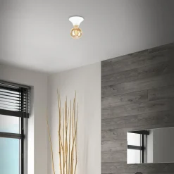 Plafondlamp Tepel voor de badkamer IP44 E27 wit