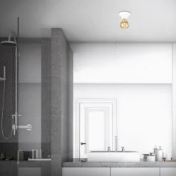 Plafondlamp Tepel voor de badkamer IP44 E27 wit