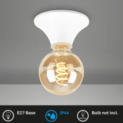 Plafondlamp Tepel voor de badkamer IP44 E27 wit
