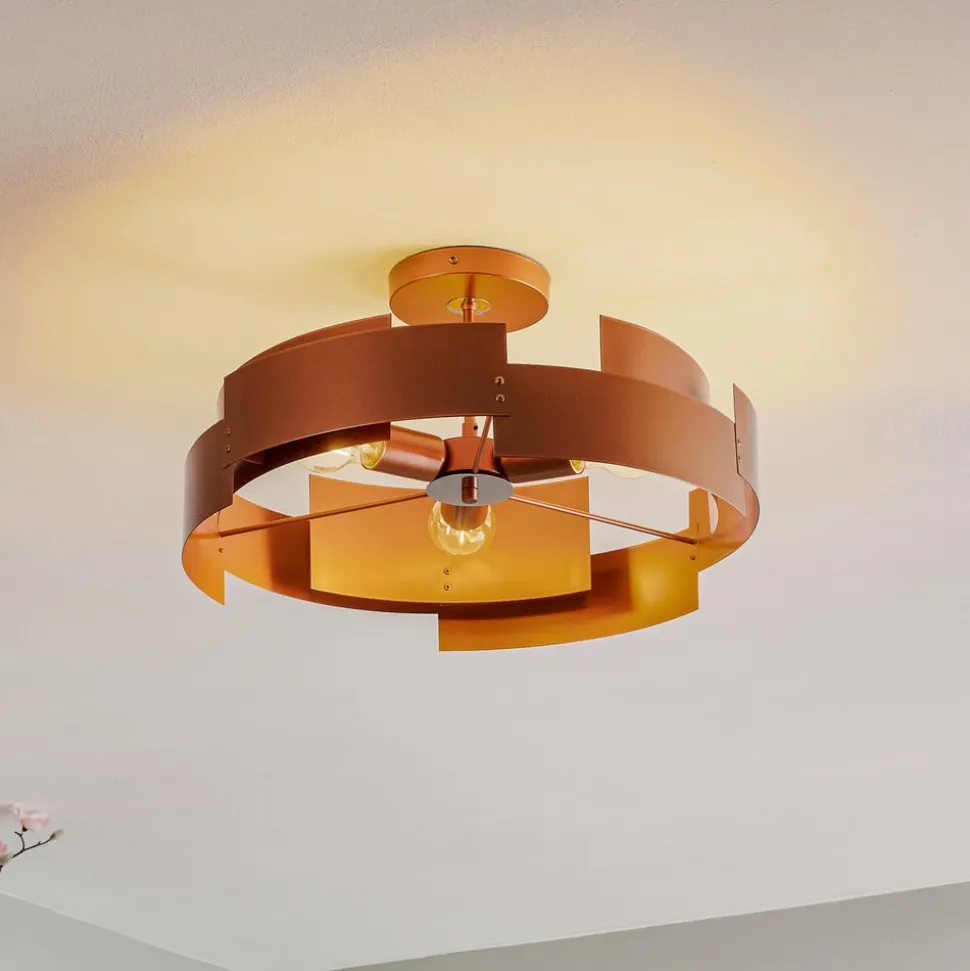 Plafondlamp Tori, koper