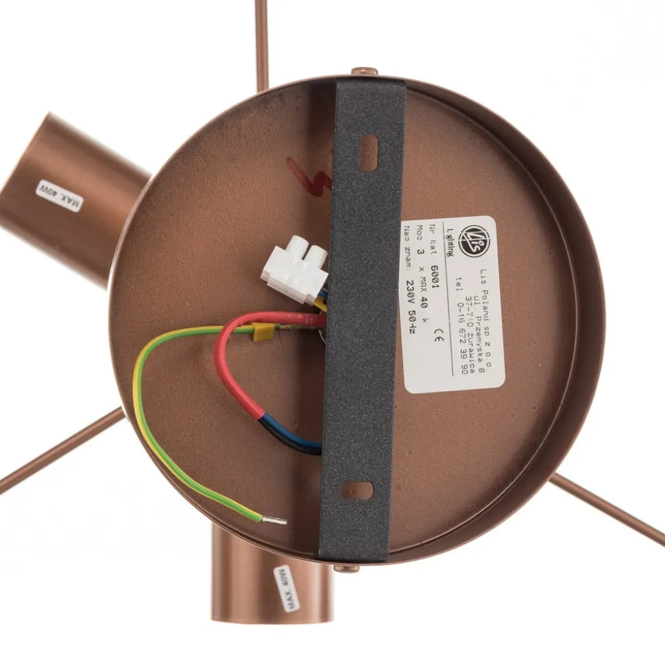 Plafondlamp Tori, koper