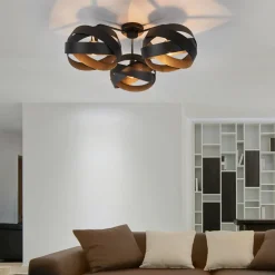 Plafondlamp Tornado zwart 3-lamps