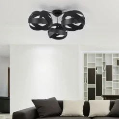 Plafondlamp Tornado zwart 3-lamps