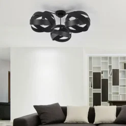 Plafondlamp Tornado zwart 3-lamps