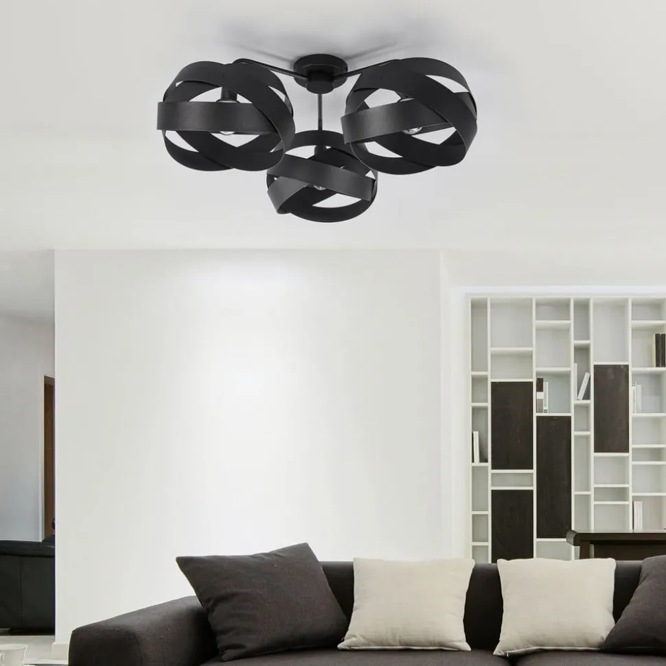 Plafondlamp Tornado zwart 3-lamps