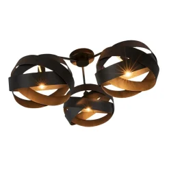 Plafondlamp Tornado zwart 3-lamps