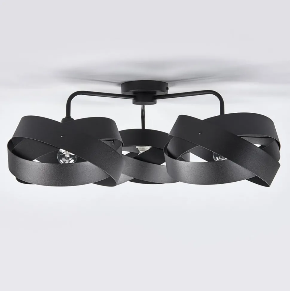 Plafondlamp Tornado zwart 3-lamps