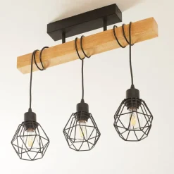 Plafondlamp Townshend 5 met 3 kooikappen