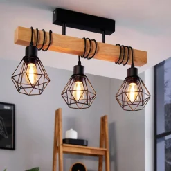 Plafondlamp Townshend 5 met 3 kooikappen