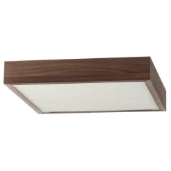 Plafondlamp Tromsö, walnoot, 50 x 50 cm, hout/glas