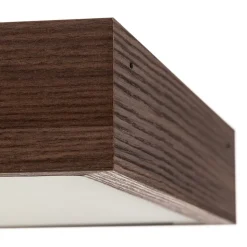 Plafondlamp Tromsö, walnoot, 50 x 50 cm, hout/glas