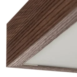 Plafondlamp Tromsö, walnoot, 50 x 50 cm, hout/glas