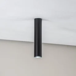 Plafondlamp Tube in cilindervorm, zwart