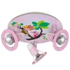 Plafondlamp Uil voor de kinderkamer, roze
