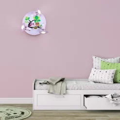 Plafondlamp Uil voor de kinderkamer, roze