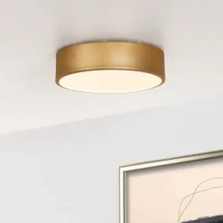 Plafondlamp Unar, goud mat, Ø 20 cm