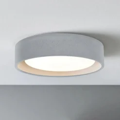 Plafondlamp Uno, grijs, beton, Ø 27 cm, GX53