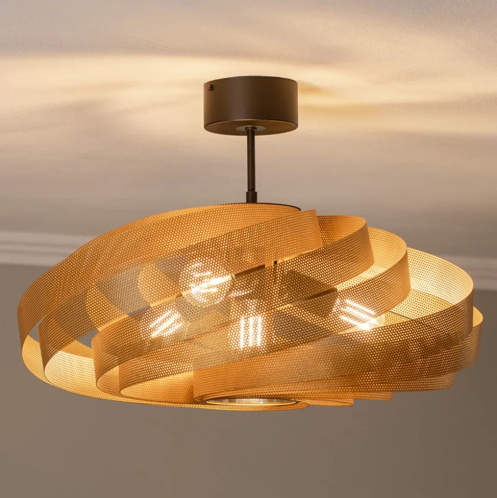 Plafondlamp Vento, goudkleurig, Ø 60 cm