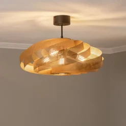 Plafondlamp Vento, goudkleurig, Ø 60 cm